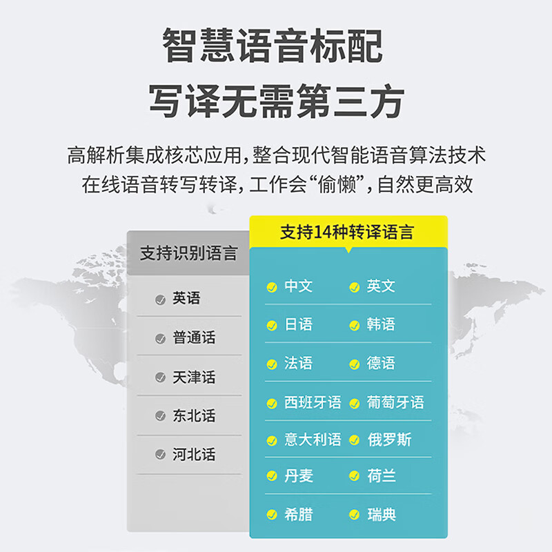 飞利浦(PHILIPS)VTR7500 会议录音笔 实时语音转文字 AI智能操作 高清降噪 黑色 16GB高清大图