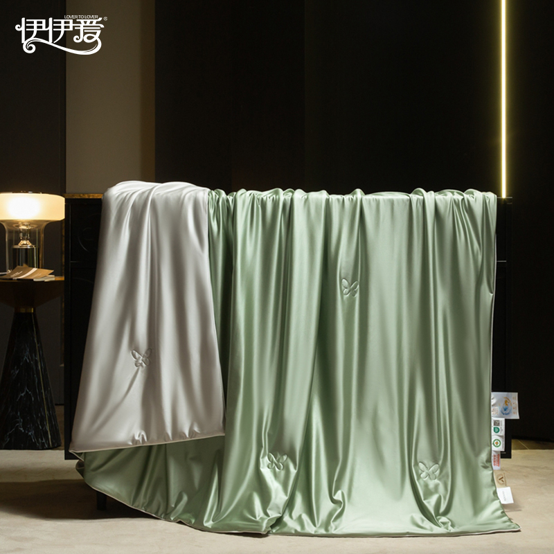 伊伊爱 水光蚕养夏被 青绿+浅银灰高清大图