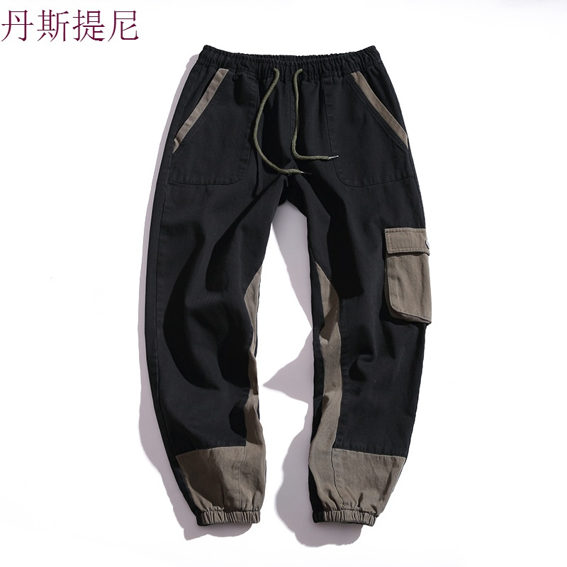 男裤子休闲裤秋季束脚裤宽松哈伦裤韩版潮流九分裤收口小脚工装裤