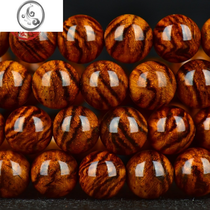 jimi满虎皮纹8mm108颗念珠海南黄花梨手链男女款佛珠手串10mm12mm08