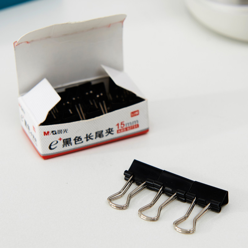晨光(M&G) ABS92731 长尾夹Eplus15mm(盒装)黑色 6# 20盒装 ABS92731*20高清大图