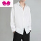 七斓黑色衬衫衣男内搭宽松休闲外套痞帅气dk高级感白色男生长袖