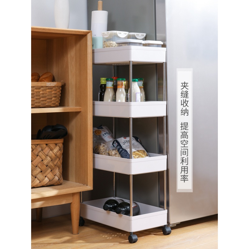家柏饰(CORATED)卫生间置物架落地多层厕所浴室洗手间缝隙小推车收纳架厨房夹缝架 加宽款-底层增高/加厚[3层]高清大图