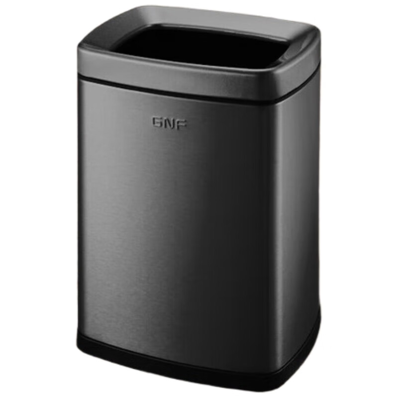 GNF垃圾桶15L不锈钢无盖垃圾桶长方形房间桶防指纹酒店不锈钢商用桶 SF15-F01高清大图