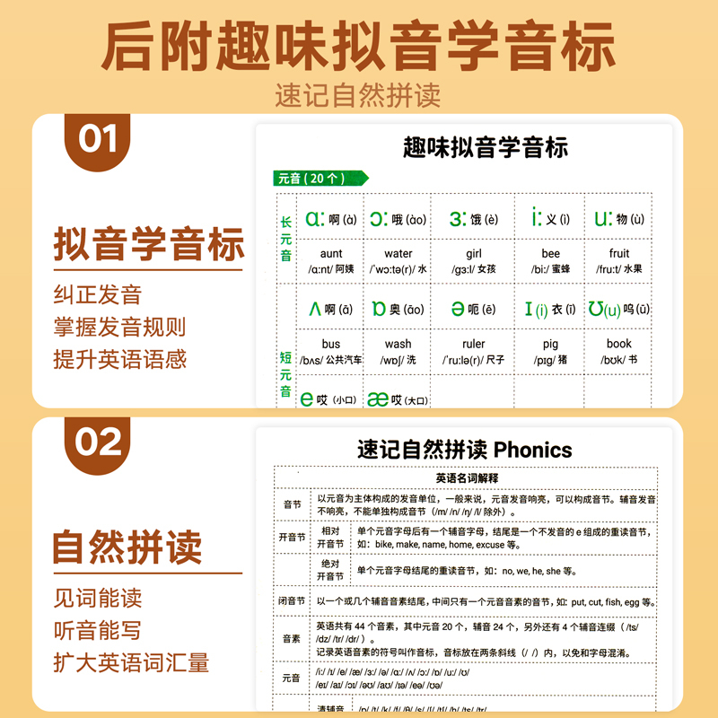 [全5册]背单字+英语知识点手抄笔记 小学通用 [正版]抖音同款 小学生你得这样背单词 小学英语单词记背神器词汇卡片内容