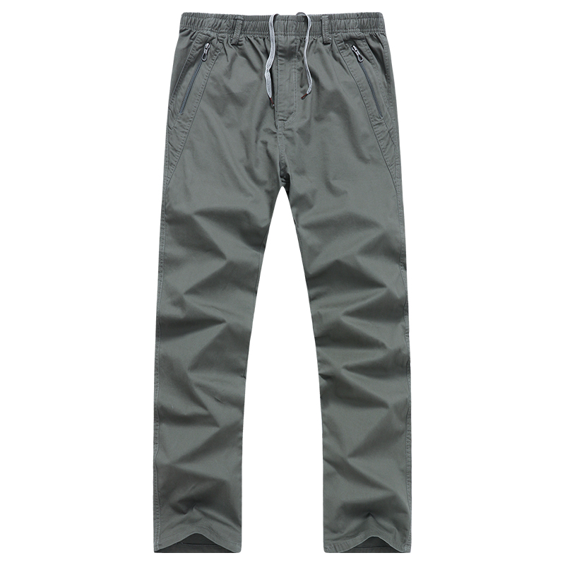 恒源祥多口袋工装裤男士纯棉休闲裤夏季薄款中年大码宽松直筒裤筒高清大图
