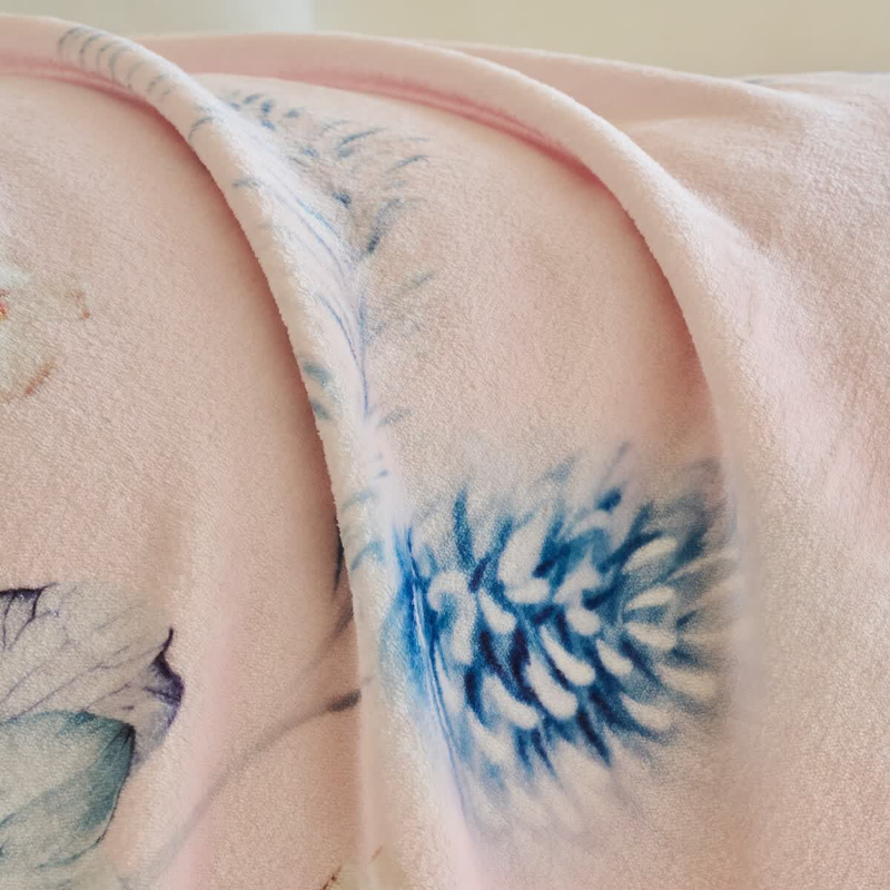 水星家纺法兰绒毯150*200cmDH绮梦花涧系列亲肤贴身高清大图