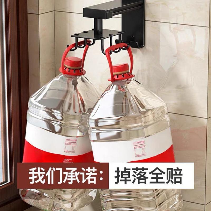 不锈钢顶吊6钩 挂钩强力粘胶贴墙壁壁挂承重吸盘厨房挂勾子无痕钉厨房免打孔粘钩