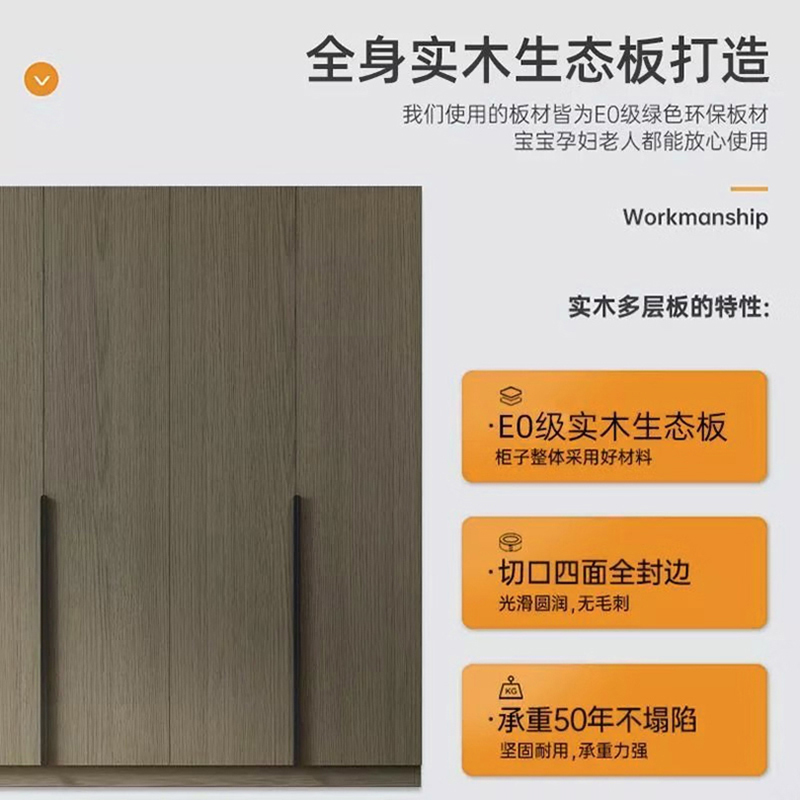 现代生态实颗粒板木衣柜1