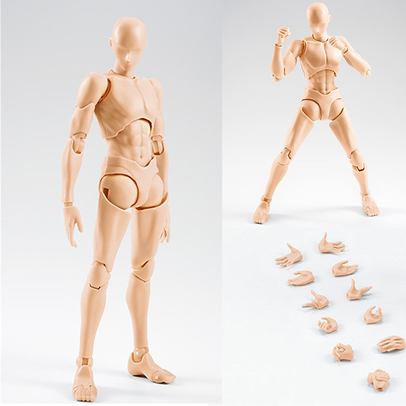 美术生福利SHF 男女素体 肌肤色/灰色 豪华版超可动 手办模型摆件 三代shf豪华灰女高清大图