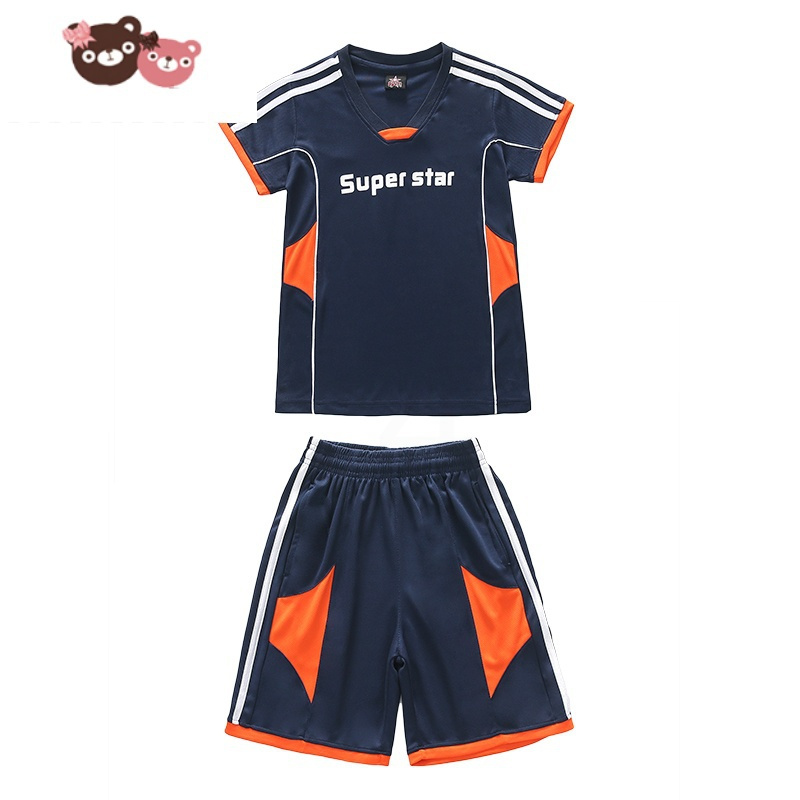 绿彩虹光男童夏装套装儿童帅气运动夏天中大童装男生夏季男孩足球速干