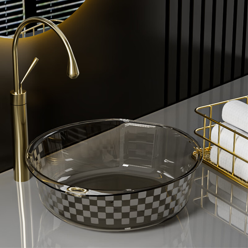 透明可挂式洗脸盆家用大号洗菜盆加厚耐用塑料ins简约洗衣盆 格调灰 1个