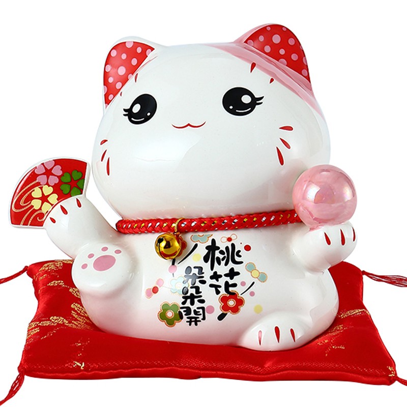 陶瓷猫小号存钱罐摆件家居客厅创意礼品可爱发财猫储钱罐 三维工匠 6寸:金运满满猫高清大图