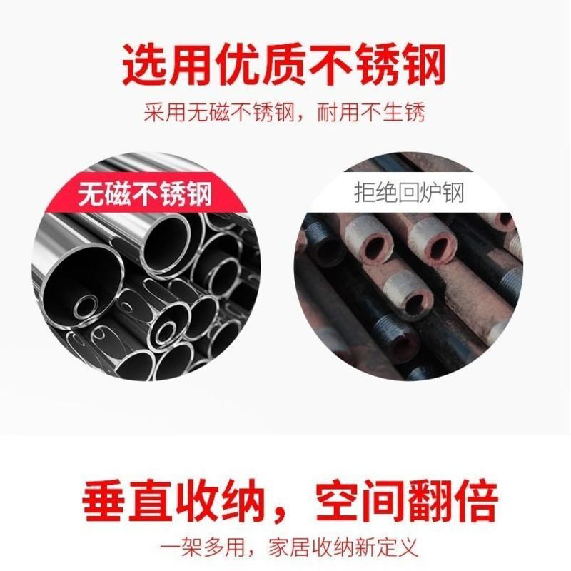 [加大加粗]无磁不锈钢厨房多层置物架收纳架 锅架子 微波炉架子 普通二层置物架