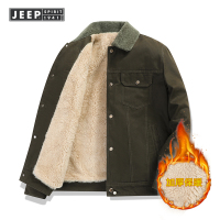 JEEP SPIRIT吉普男士棉衣男秋冬加绒加厚美式工装外套翻领复古棉袄纯棉棉服
