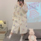 带胸垫哺乳睡裙夏季孕妇睡衣月子服春秋纯棉产后产房待产检连衣裙