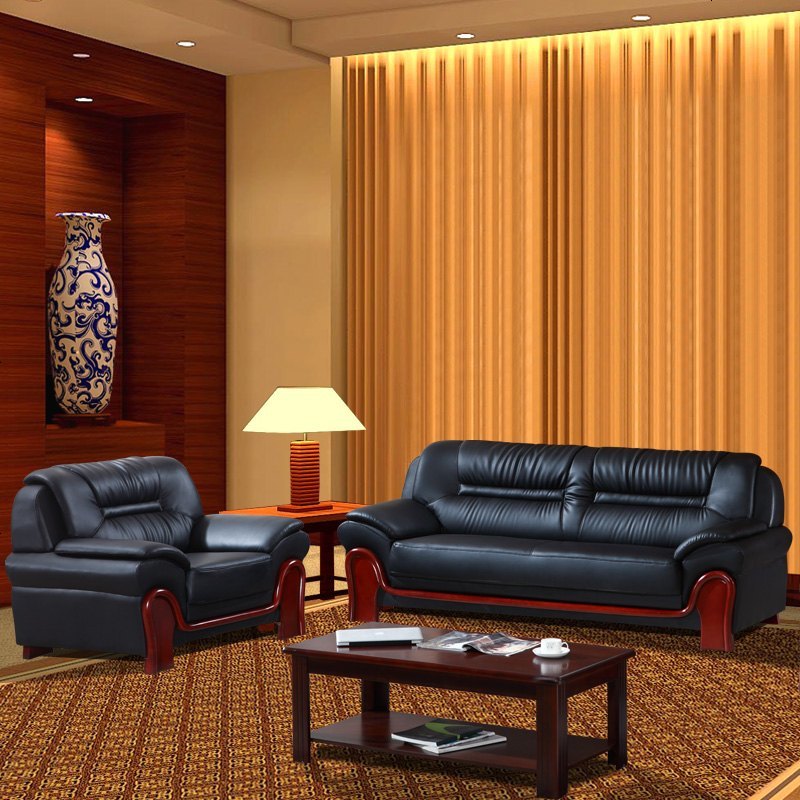 Hotbee茶几hotbee高档办公沙发现代简约商务会客区接待真皮三人位办公室沙发茶几组 价格图片品牌报价 苏宁易购链家家具专营店