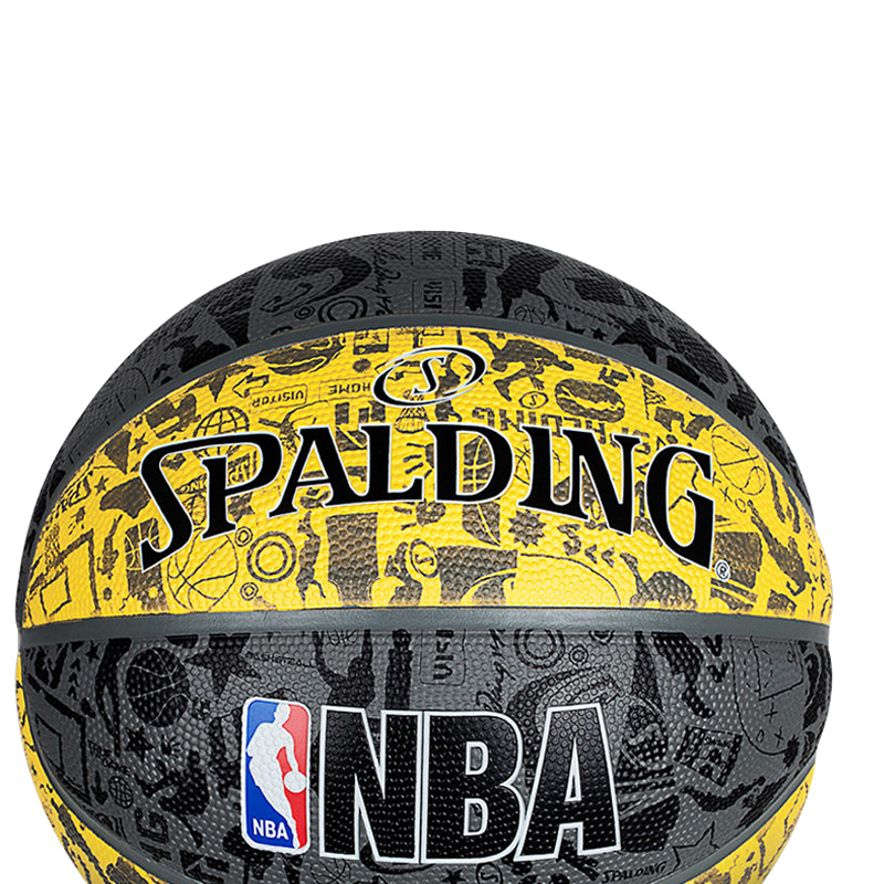 斯伯丁SPALDING篮球通用篮球橡胶篮球83-307NBA涂鸦系列室外橡胶篮球7号标准篮球