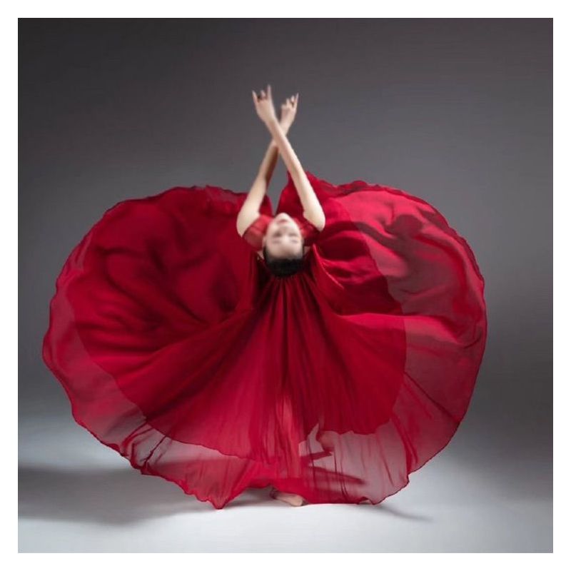 现代舞芭蕾舞古典舞练功舞蹈演出服装雪纺飘逸大摆裙纱裙成人女
