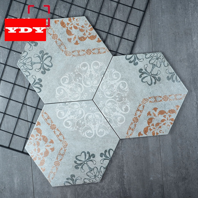 灰色水泥六角花砖厨卫阳台防滑地砖餐厅酒吧地砖墙砖背景墙壹德壹报价 参数 图片 视频 怎么样 问答 苏宁易购