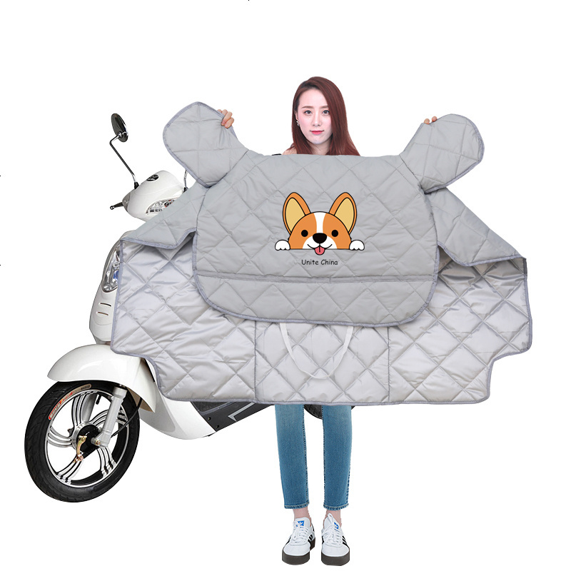 电动车挡风被夏季防水防风罩电瓶车薄款遮阳电车踏板车防护罩新款蓝大