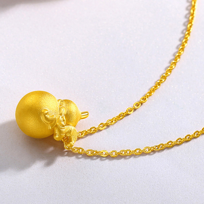 壹仟俩黄金吊坠3d硬足金吊坠通用足金999金吊坠葫芦项坠定价黄金饰品