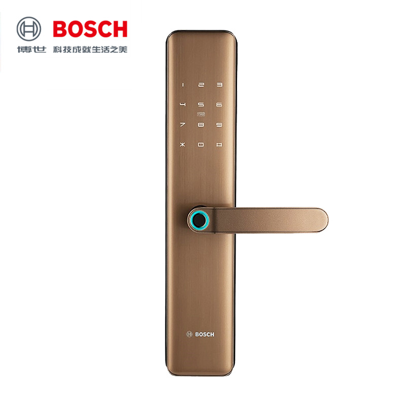 博世(BOSCH) 指纹锁智能锁智能门锁电子锁 智能家居家用防盗门密码磁卡锁 ID450J琥珀金高清大图