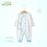 优简新品婴儿秋装保暖新生的儿宝宝连体衣春秋薄款睡衣系带居家服爬服