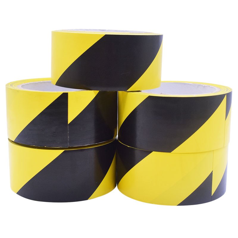 安全警示胶带警戒线胶带地面划线胶带斑马线胶带警示贴标识胶带5卷黑