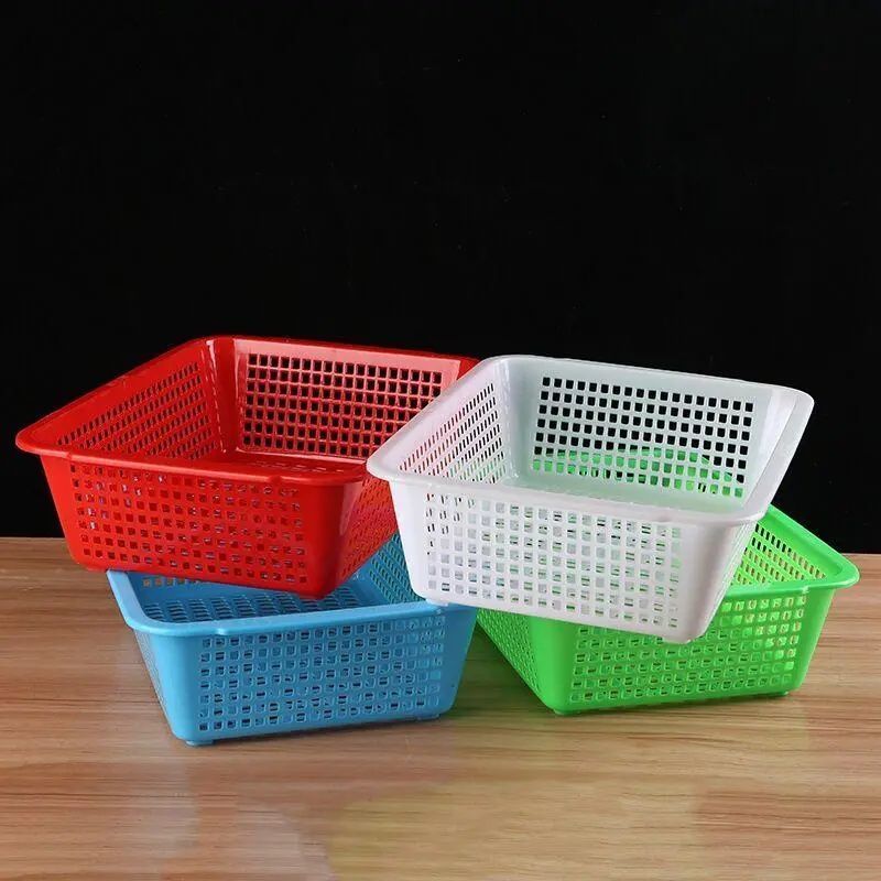 加厚塑料筐蓝子长方形洗蔬菜篮收纳筐框整理周转厨房沥水家用大号