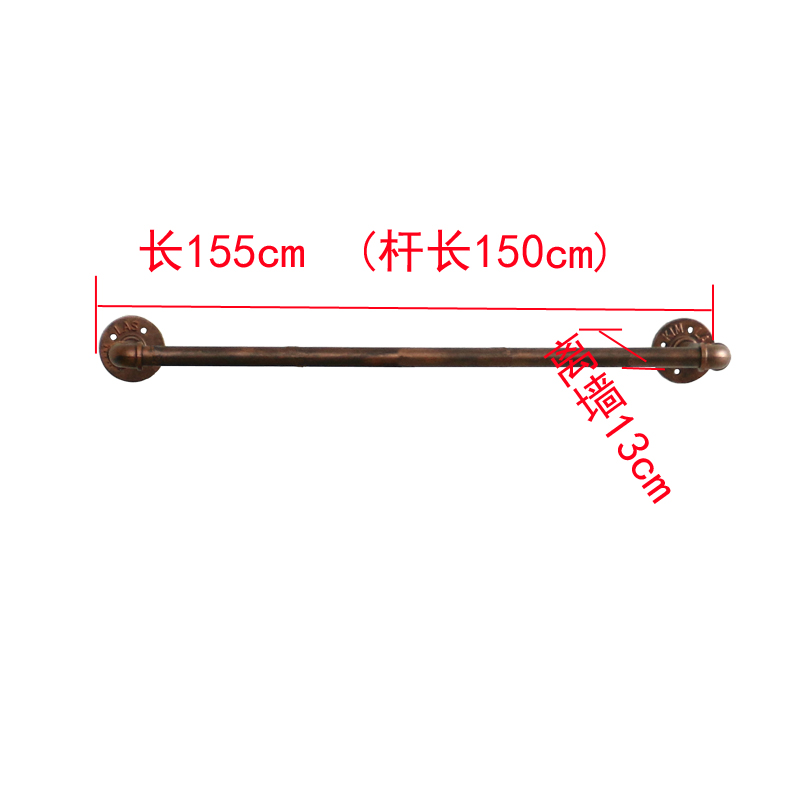 晾衣杆挂衣杆阳台打孔顶装固定双杆 家用墙上侧装凉晒衣架杆加厚衣架 三维工匠 弯款古铜色长155离墙13cm高清大图