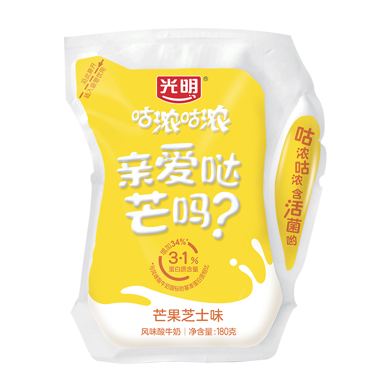 光明咕哝咕哝芒果芝士味风味酸牛奶180g