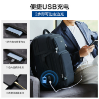 爱华仕移动办公双肩包大容量多功能商务背包电脑包男17.3寸旅游包