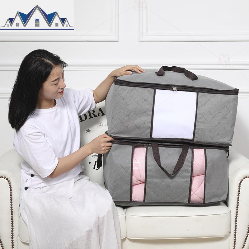 衣服收纳袋整理被子装棉被的大袋子衣物打包加厚布艺防潮家用 三维工匠收纳包高清大图