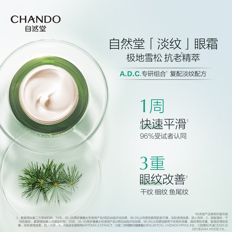 自然堂(CHANDO) 雪松精油活颜御龄明眸眼霜 15g高清大图
