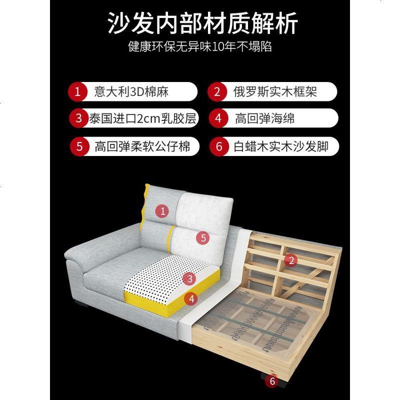 北欧布艺沙发小户型客厅简约现代三人位可拆洗科技布沙发组合家具