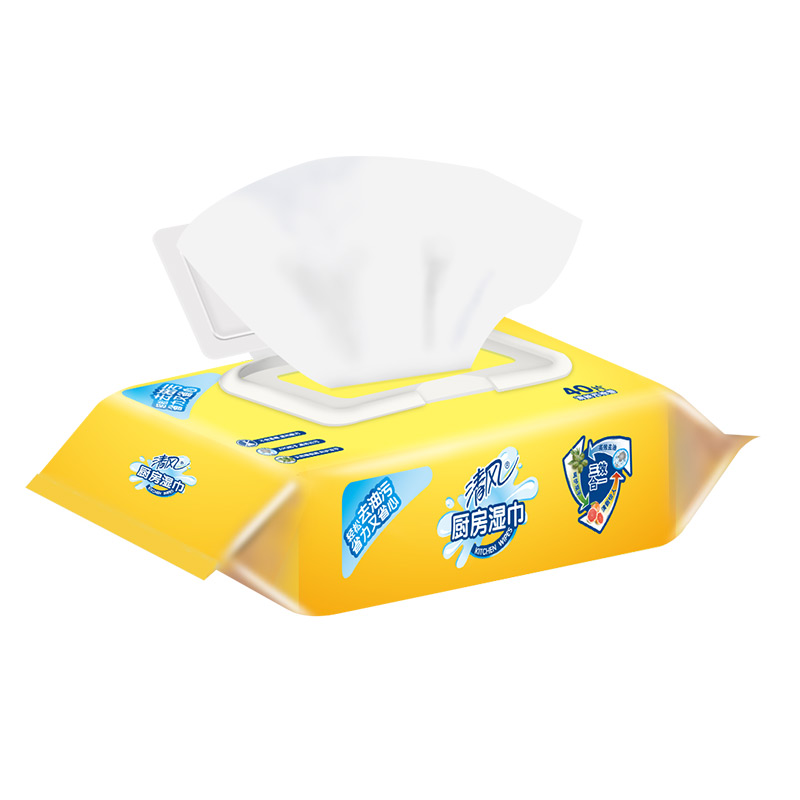 清风 厨房湿巾 厨房湿巾40片去油去污卫生清洁(多片包装)高清大图