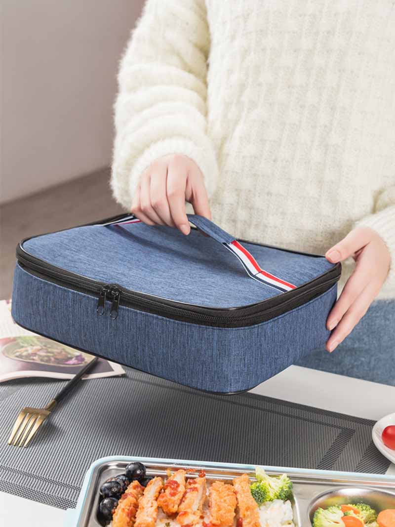 牛津布保温袋便当包饭盒袋手提包学生带饭包午餐包铝箔长方形饭袋