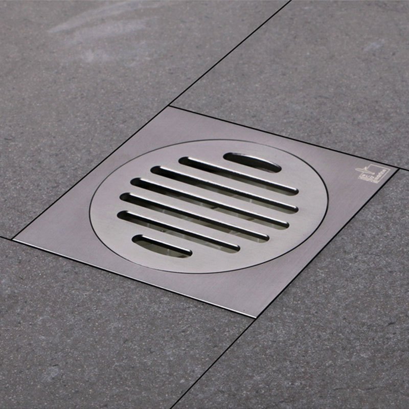 潜水艇地漏防臭隐形枪灰色全铜拉丝长方形卫生间洗衣机官方旗舰店正品