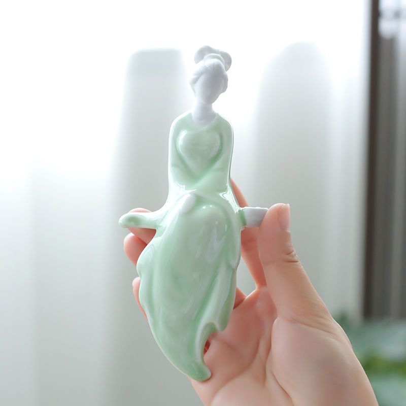 陶瓷工艺品美女摆件琴棋书画休闲侍女摆件精致客厅茶桌房间装饰品 三维工匠 棋高清大图