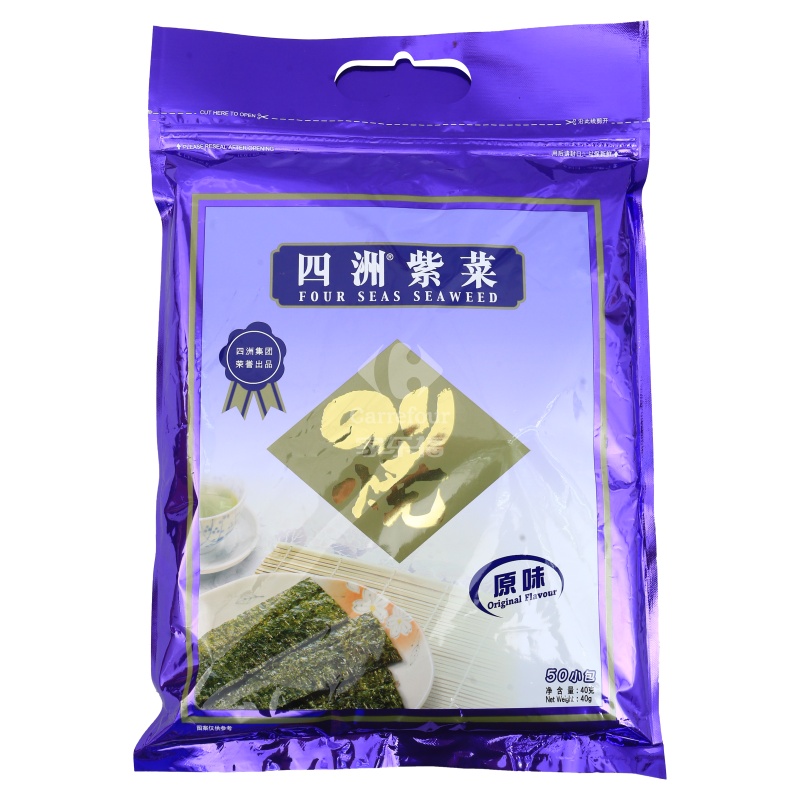 四洲 紫菜即食海苔50束番茄 40g 休闲零食