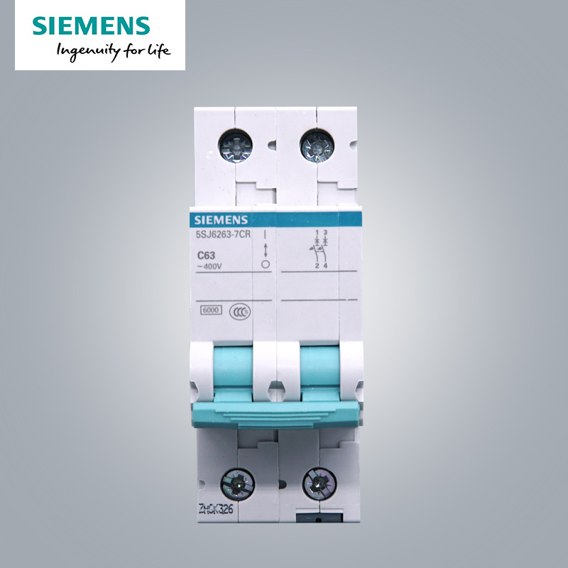 西门子(SIEMENS) 空气开关2P双进双出 63A标准型断路器5SJ62637CR高清大图
