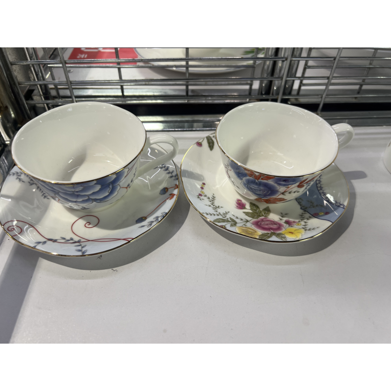 玛戈隆特骨瓷咖啡杯套装2杯2碟高清大图