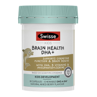 澳洲Swisse儿童益智DHA咀嚼胶囊30粒/瓶无腥味儿童DHA海藻油鱼油胶囊2-12岁效期到21.11