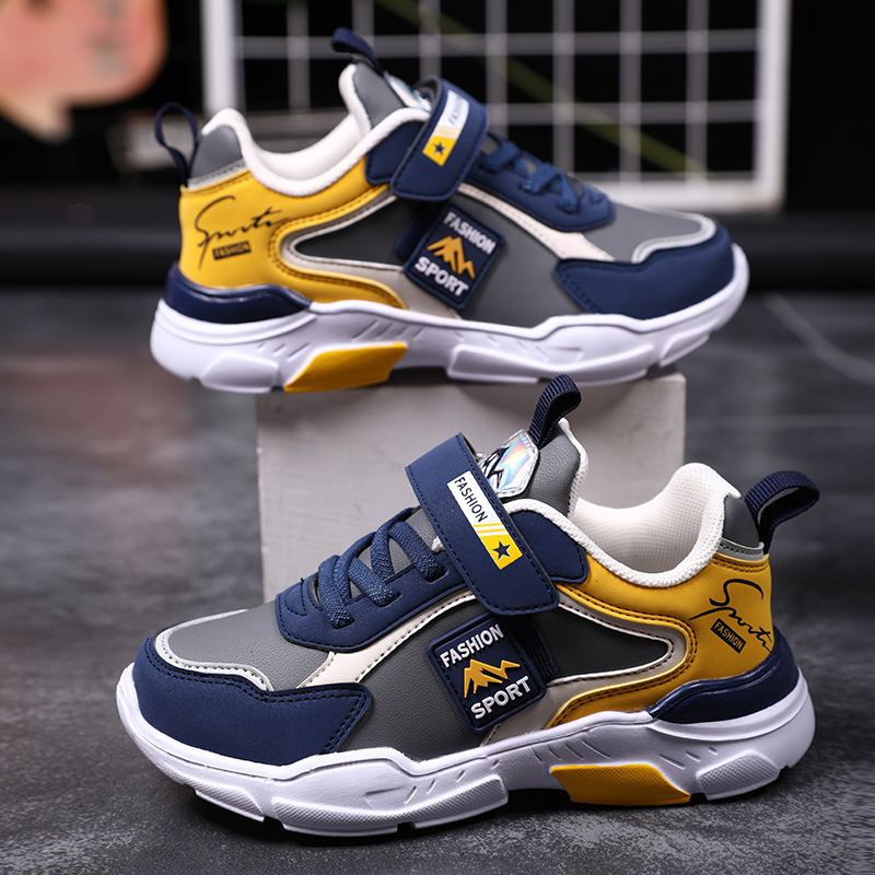 儿童运动休闲鞋男2640码男童鞋子秋季新款秋款皮面中大童秋鞋秋冬季