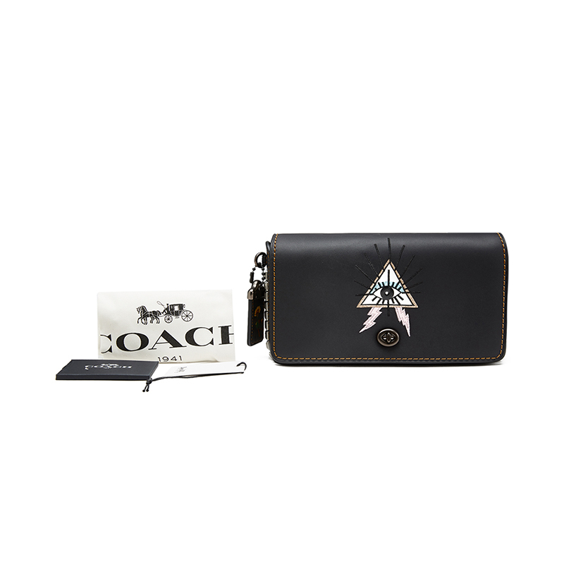COACH/蔻驰女士牛皮锥形眼装饰DINKY手袋46812 V5BLK黑色