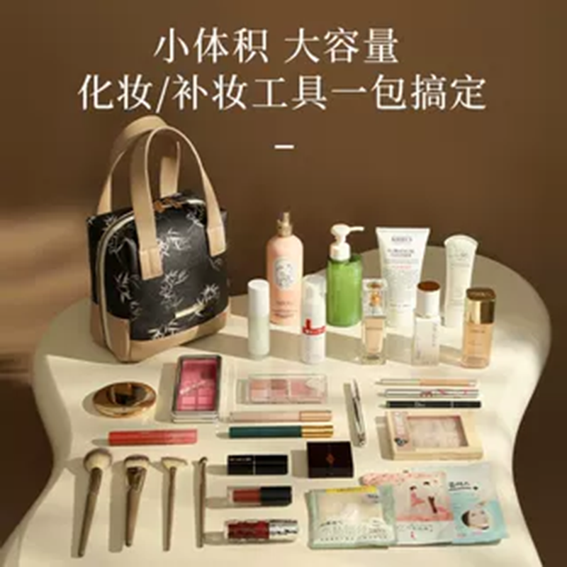 新中式手提化妆包女大容量2025新款便携式外出分区收纳化妆袋1085高清大图