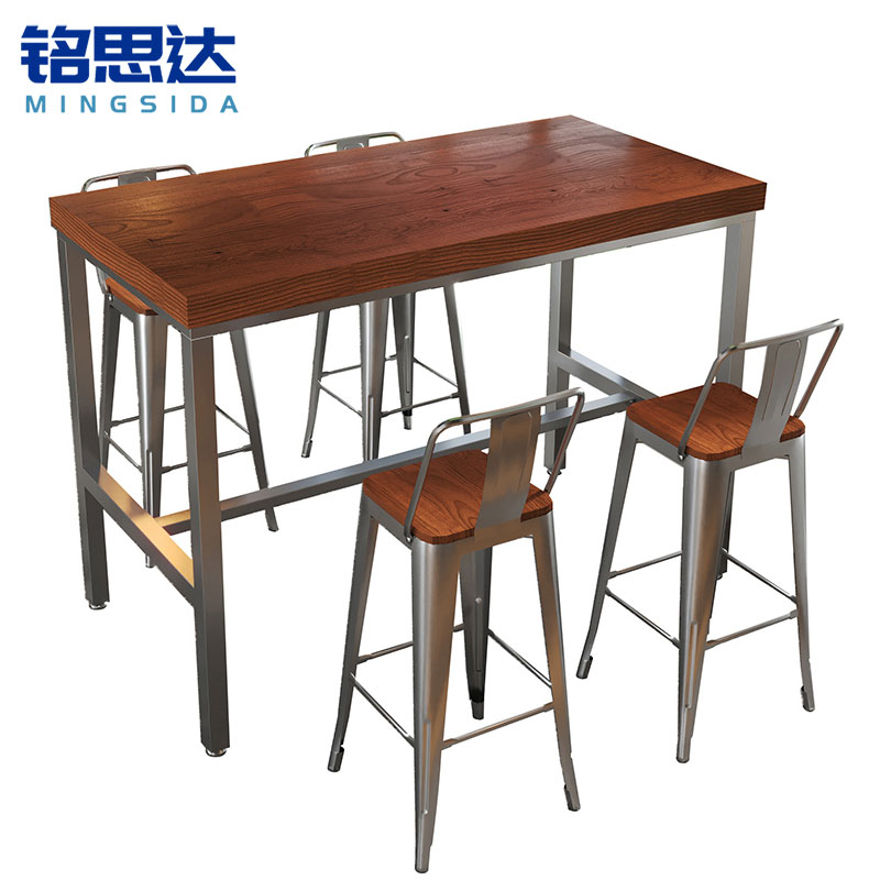 铭思达吧台桌一桌四椅1.2米套高清大图