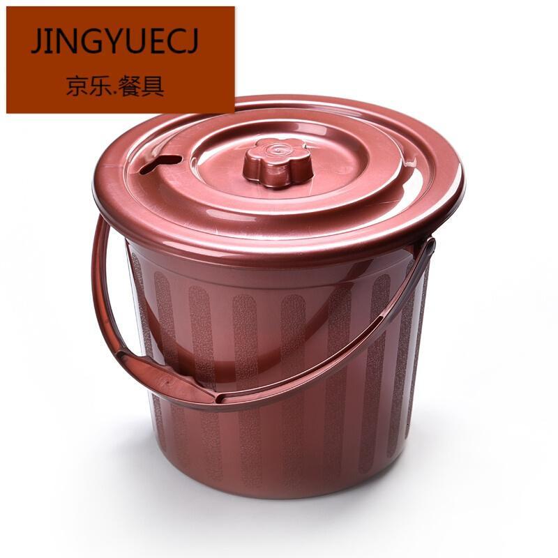 茶具 茶水桶 茶渣桶茶桶排水垃圾塑料功夫分离倒废漏冲台海盘- 棕色圆形茶水桶