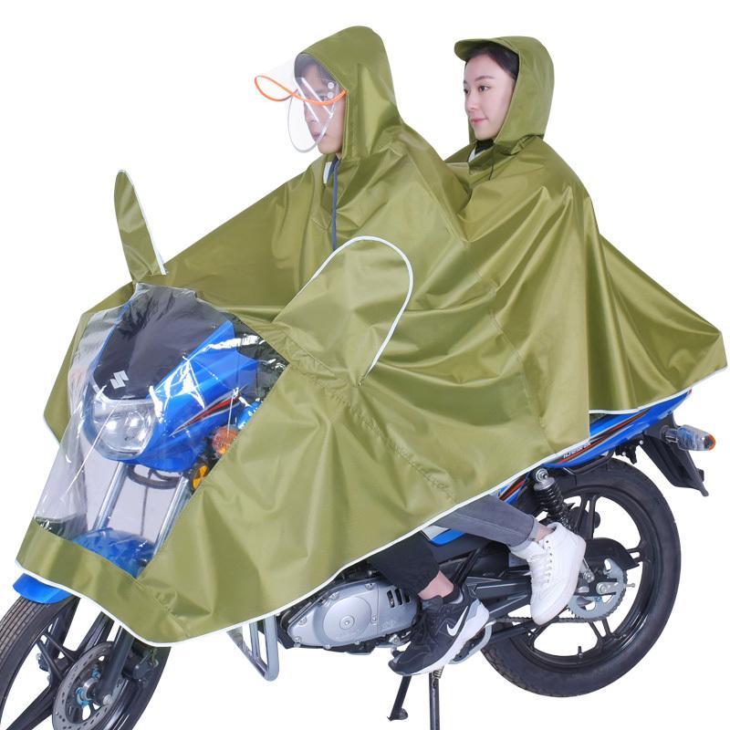 双人雨衣电动车雨披摩托车加大加厚帆布男女成人电瓶车雨衣
